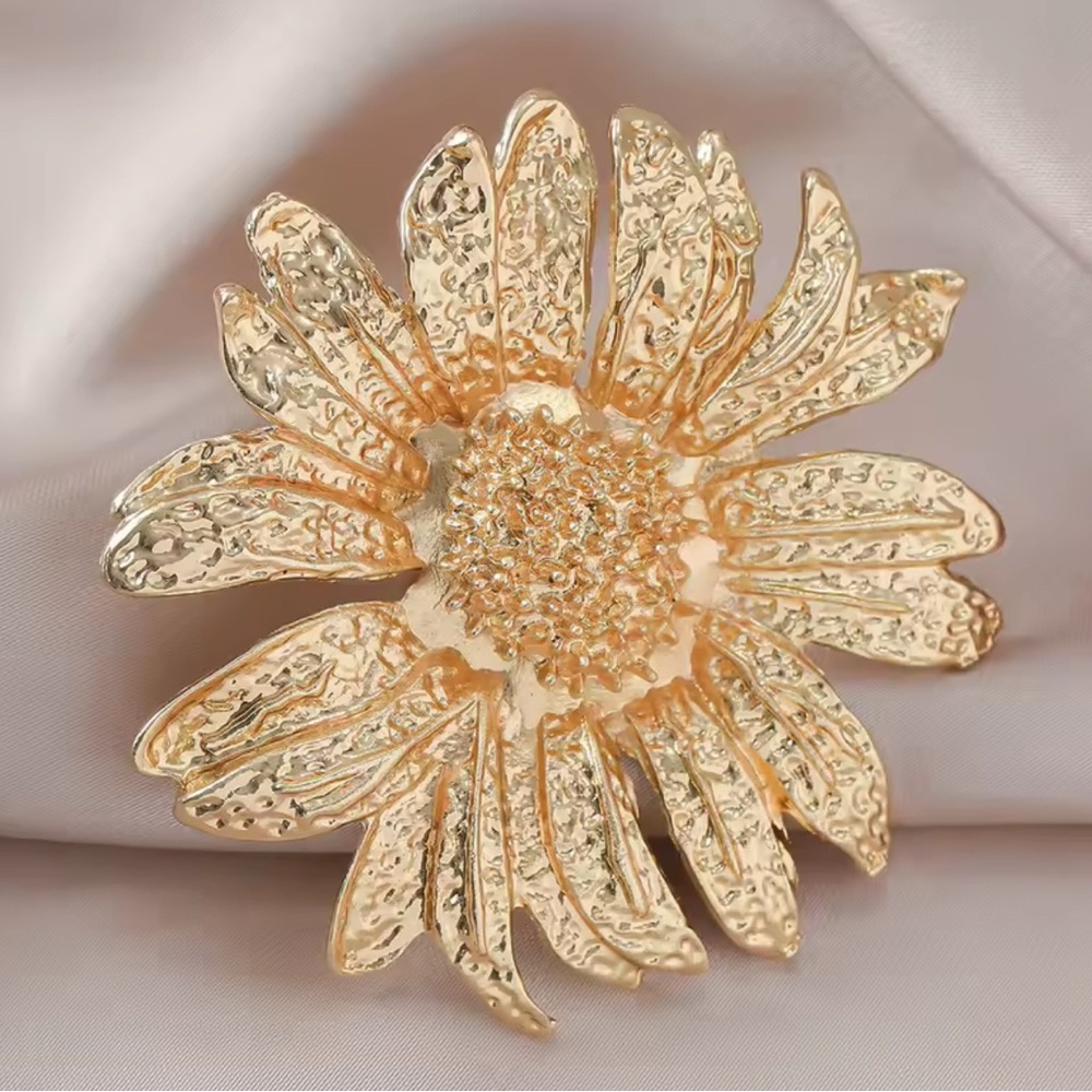 Gold Flower Statement Ring - image 3